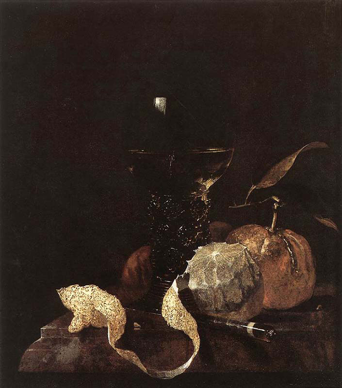 Lemon-Oranges and Glass of Wine
